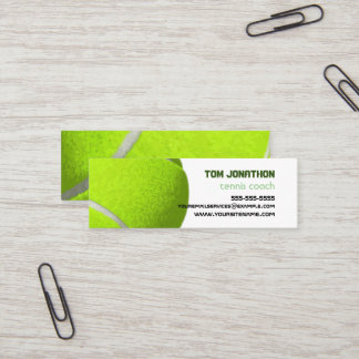 professional tennis coach tennis ball mini business card