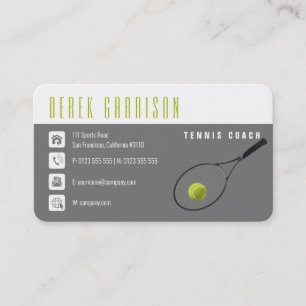 Professional Tennis Coach   Tennis Racket Business Card