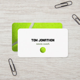 Professional Tennis Coach White Business Card