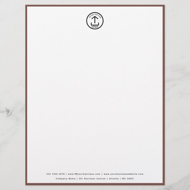 Professional Terracotta Border Business Logo Custom Letterhead (Front)