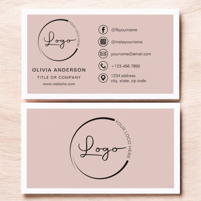 Professional Terracotta Business Logo Social Media Business Card (Creator Uploaded)