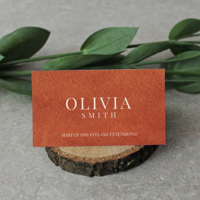 Professional Terracotta Watercolor Texture Business Card (Creator Uploaded)