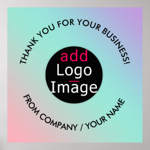 Professional Thank You Custom Chic Pastel Gradient Poster