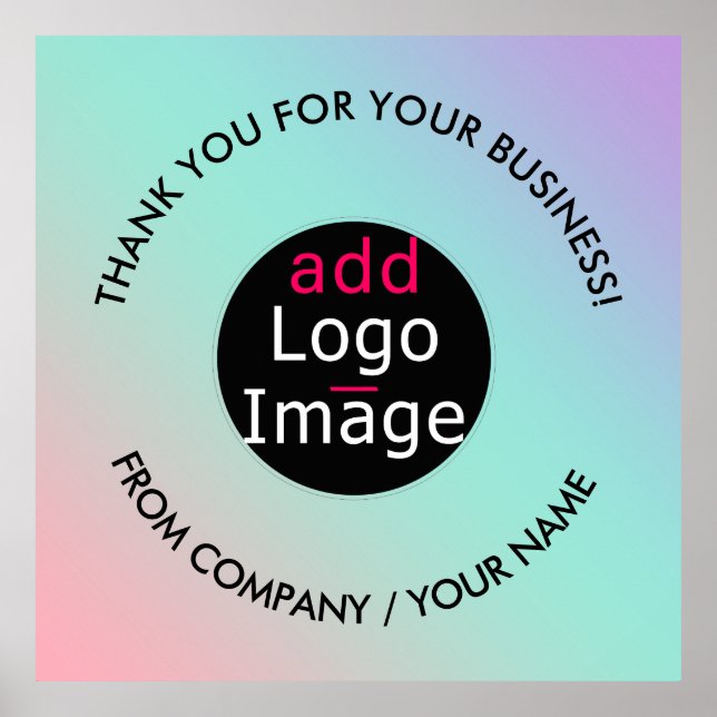 Professional Thank You Custom Chic Pastel Gradient Poster (Front)