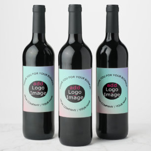 Professional Thank You Custom Chic Pastel Gradient Wine Label