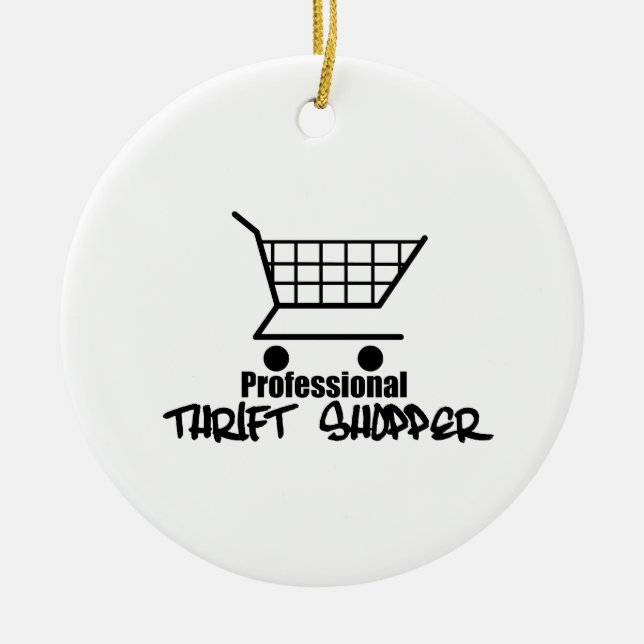 Professional Thrift Shopper Ceramic Tree Decoration (Front)