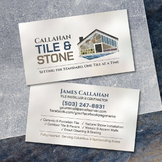 Professional Tile Installer - Stone Contractor Business Card