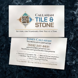 Professional Tile Installer - Stone Contractor Business Card