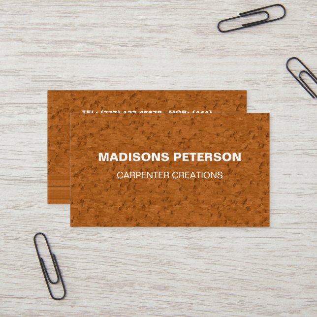 professional timber Wooden Carpentry Construction  Business Card (Front/Back In Situ)