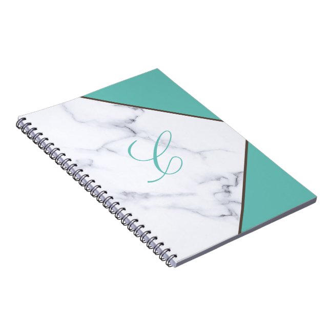 Professional Touch Logo Customise White Marble Notebook (Right Side)