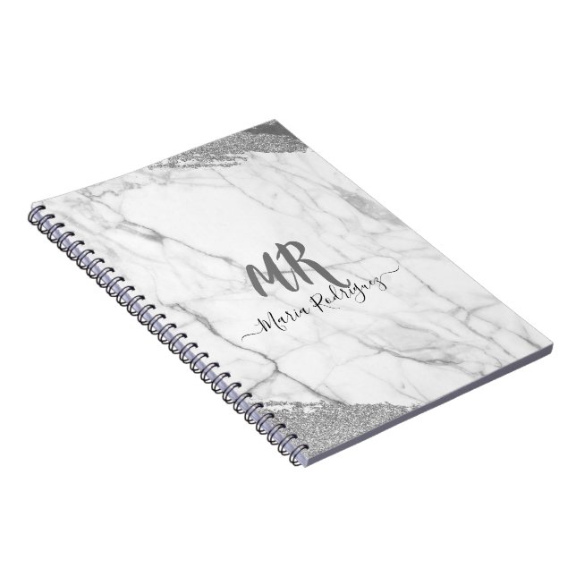 Professional Touch Name Customise White Marble Notebook (Right Side)