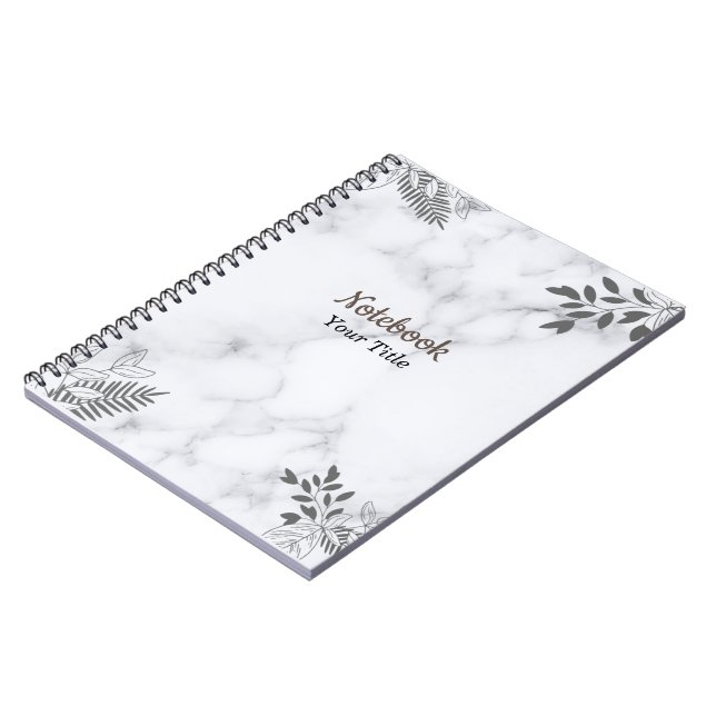 Professional Touch Name Customise White Marble Notebook (Left Side)