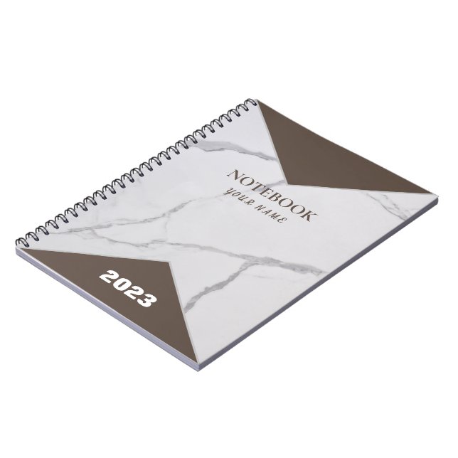 Professional Touch Name Customise White Marble Notebook (Left Side)
