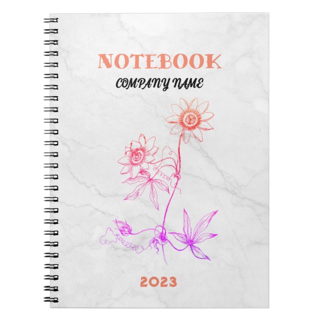Professional Touch Name Customise White Marble Notebook (Front)
