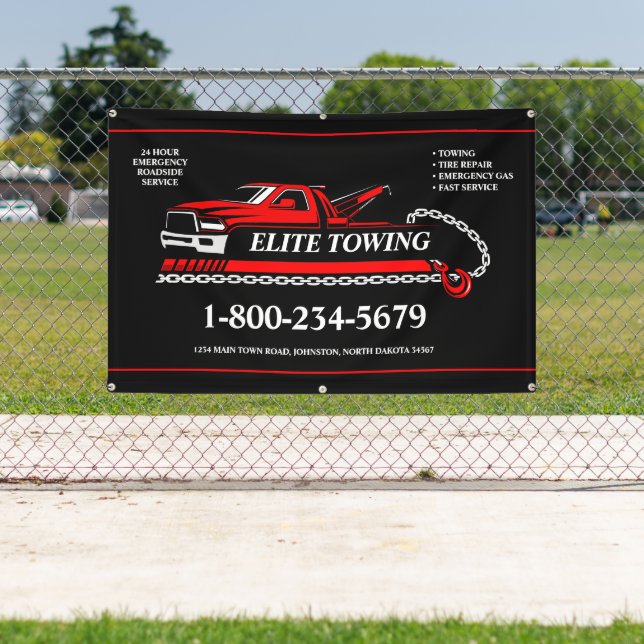 Professional Tow Truck Service Banner (Insitu)
