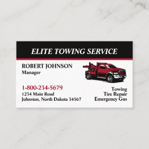 Professional Tow Truck Service Business Card