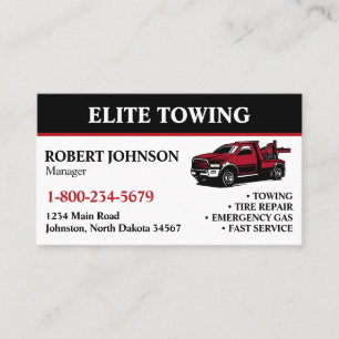 Professional Tow Truck Service Business Card