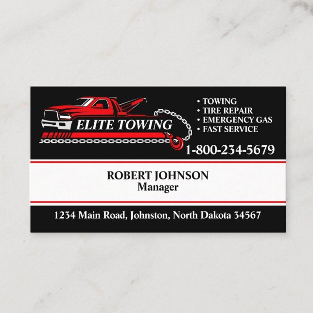 Professional Tow Truck Service Business Card (Creator Uploaded)