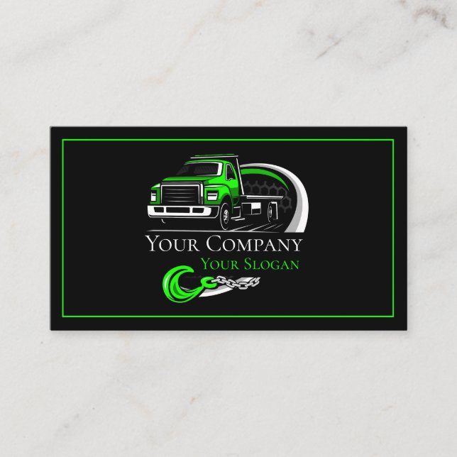 Professional Towing Company, Hauling Service Business Card (Front)