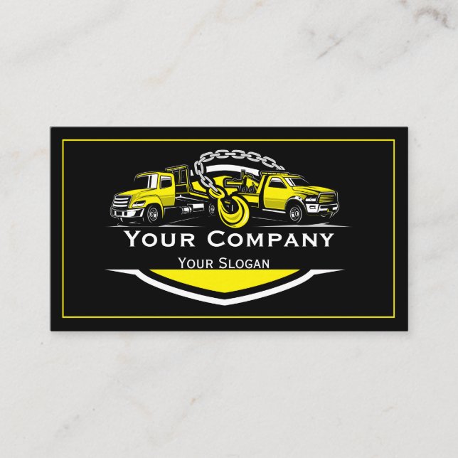 Professional Towing Company, Hauling Service Business Card (Front)