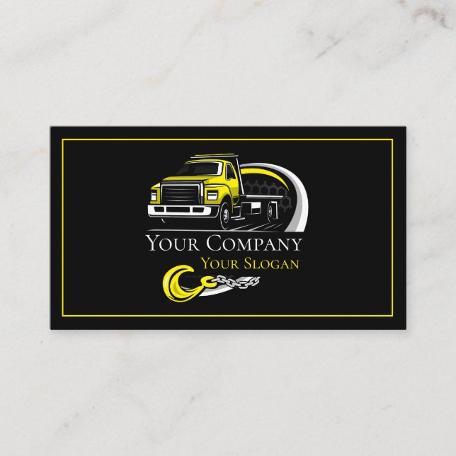 Professional Towing Company, Hauling Service Business Card (Front)