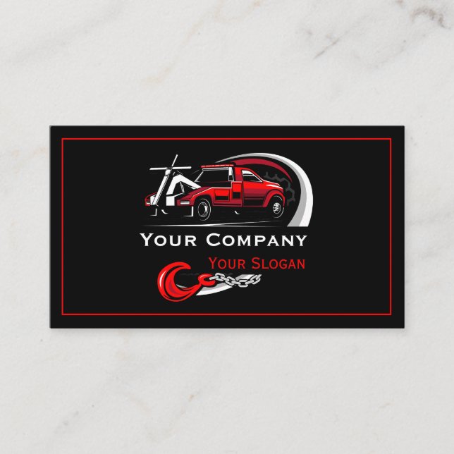 Professional Towing Company, Hauling Service Business Card (Front)