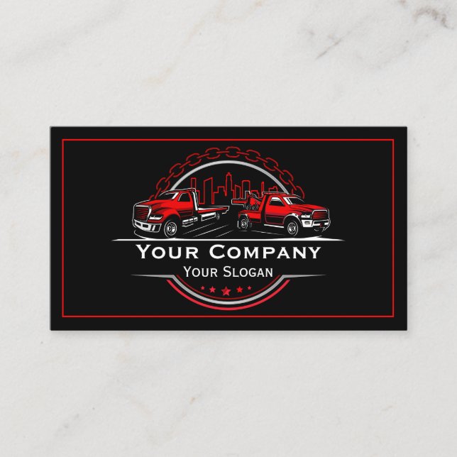 Professional Towing Company, Hauling Service Business Card (Front)