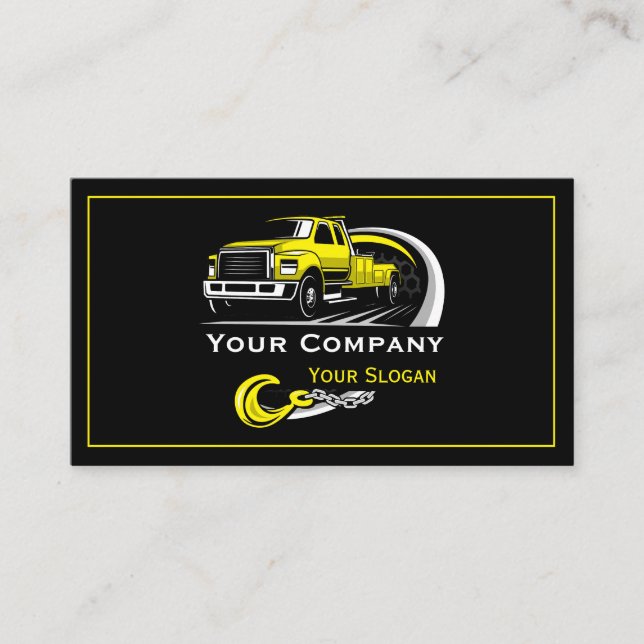 Professional Towing Company, Hauling Service Business Card (Front)