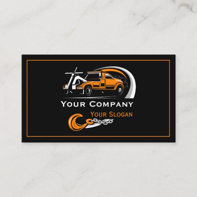 Professional Towing Company, Hauling Service Business Card (Front)