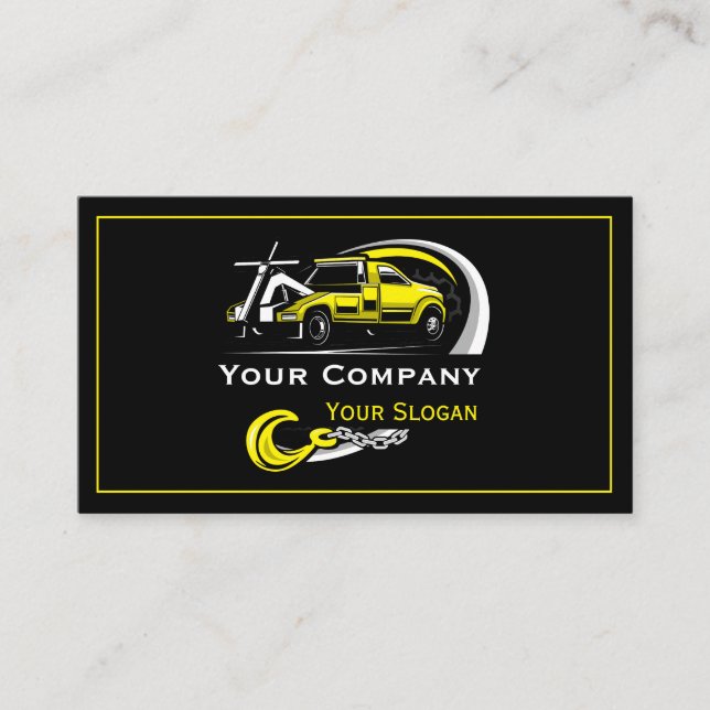 Professional Towing Company, Hauling Service Business Card (Front)