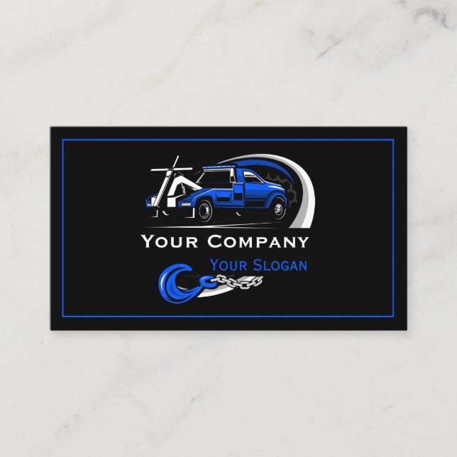 Professional Towing Company, Hauling Service Business Card (Front)