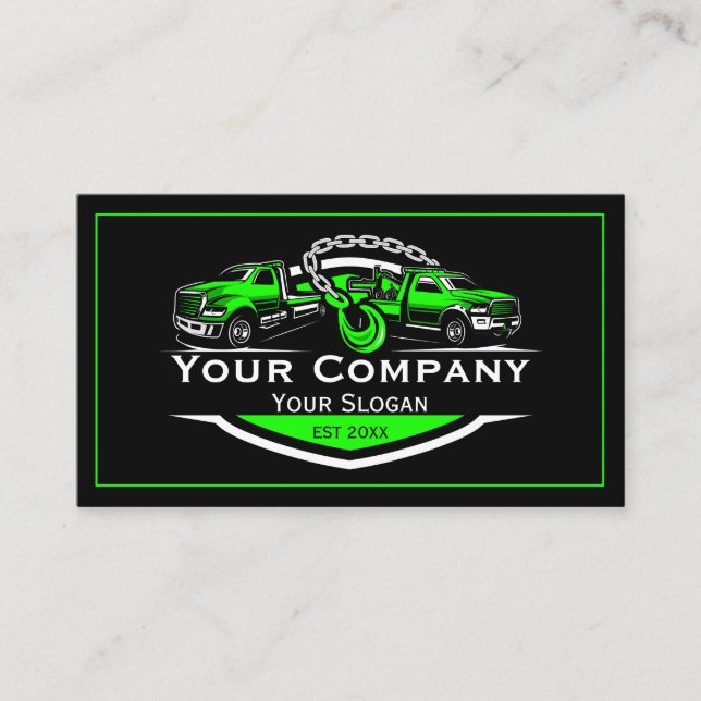 Professional Towing Company, Hauling Service Business Card (Front)