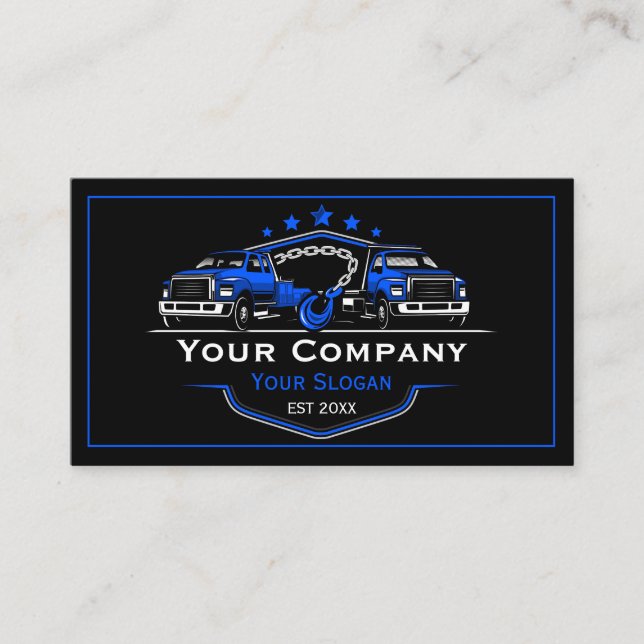 Professional Towing Company, Hauling Service Business Card (Front)
