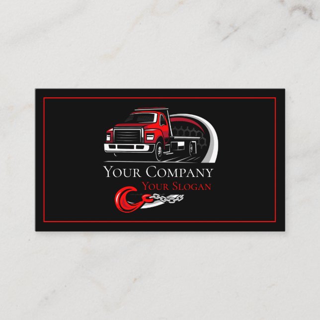 Professional Towing Company, Hauling Service Business Card (Front)