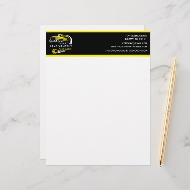Professional Towing Company, Hauling Service Custom Letterhead (Front/Back In Situ)