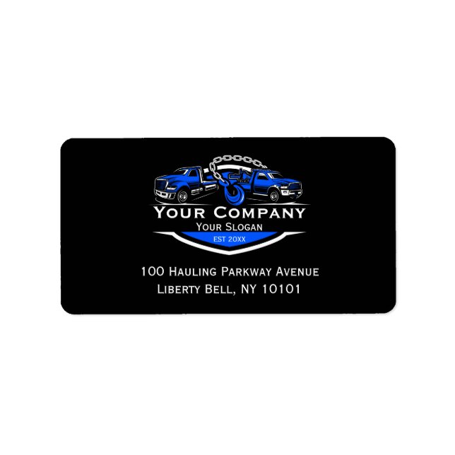 Professional Towing Company, Hauling Service Label (Front)