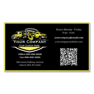 Professional Towing Company, Hauling Service Magnetic Business Card