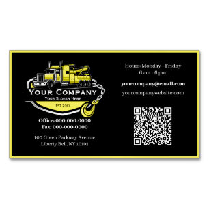 Professional Towing Company, Hauling Service Magnetic Business Card