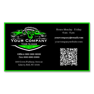 Professional Towing Company, Hauling Service Magnetic Business Card