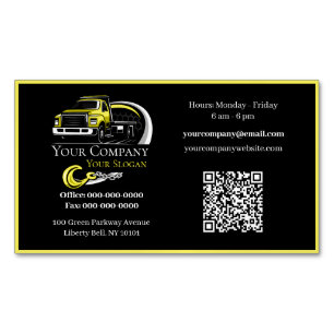 Professional Towing Company, Hauling Service Magnetic Business Card