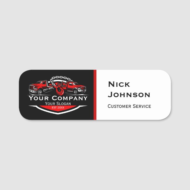 Professional Towing Company, Hauling Service Name Tag (Front)