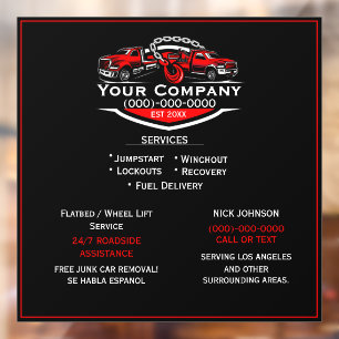 Professional Towing Company, Hauling Service Window Cling
