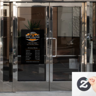 Professional Towing Company, Opening Hours Window Cling