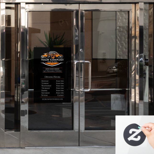 Professional Towing Company, Opening Hours Window Cling (Office Door)