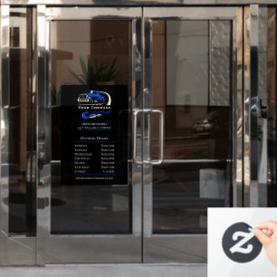 Professional Towing Company, Opening Hours Window Cling