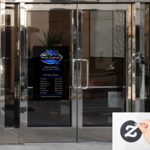 Professional Towing Company, Opening Hours Window Cling