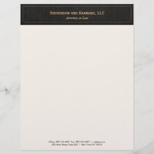 Professional  Traditional Black Linen Personalised Letterhead