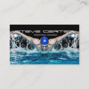 professional Trainer Swimmer Pool Coach Fitness Business Card