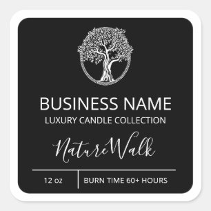 Professional Tree Black Soy Candle Product Labels