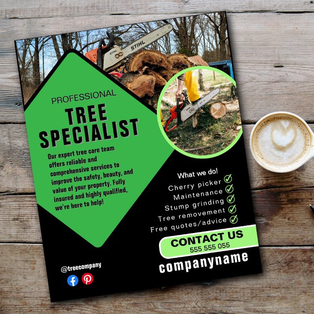 Professional Tree & Hedge Trimming Service | Custo Flyer (Creator Uploaded)